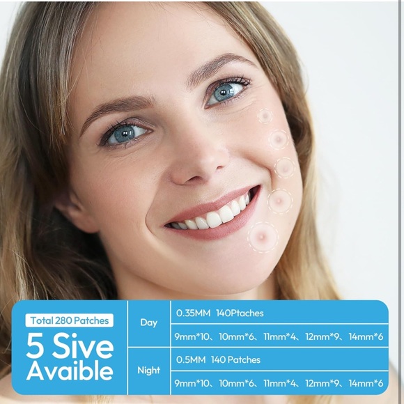 Pimple Patches Face Hydrocolloid Acne Zit Day Night Tea Tree 280 Patches SR3 - Picture 6 of 6